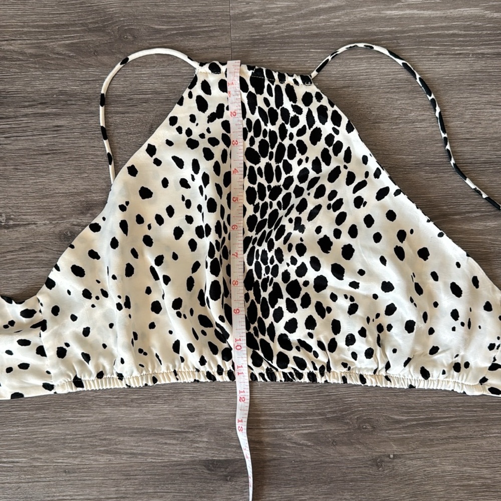 Black and White Animal Print Halter Top - Picture 6 of 6